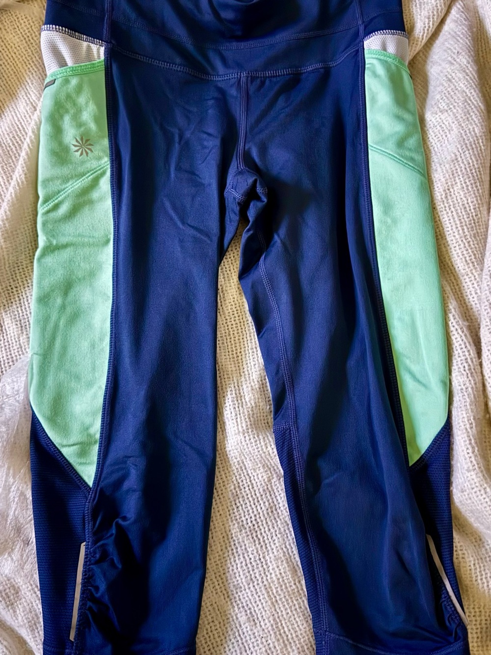 Athleta Navy and Mint Performance Leggings